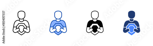 Protection icon set multiple style collection