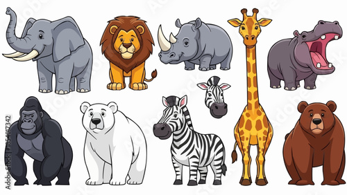 Collection of Various Wild Animals Illustrations.