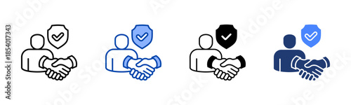 Trust icon set multiple style collection