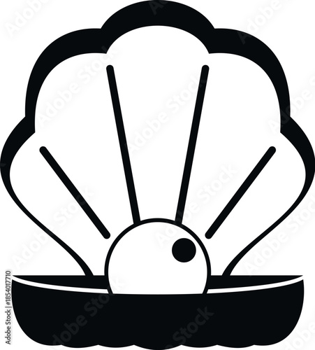 Opened seabed clam showing a pearl as a natural treasure concept