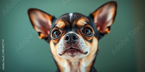 Close-up of a tiny chihuahua, ears perked, expressive eyes,  ears,  nose