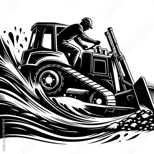 Bulldozer Operator in Action