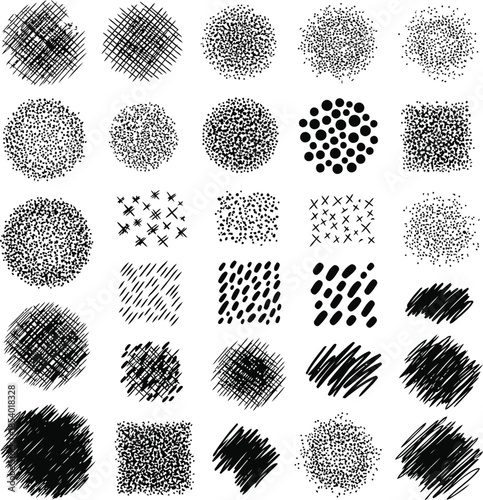 Collection of unique hand drawn textures and patterns