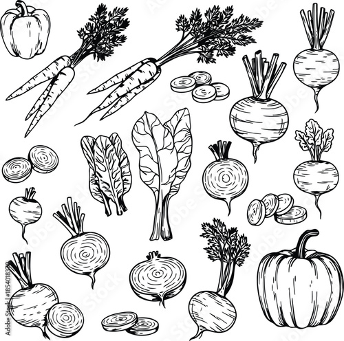 Variety of fresh vegetables for healthy eating and cooking