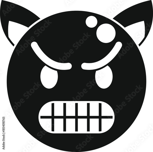 Monster emoji conveying anger and rage emotion with bared teeth
