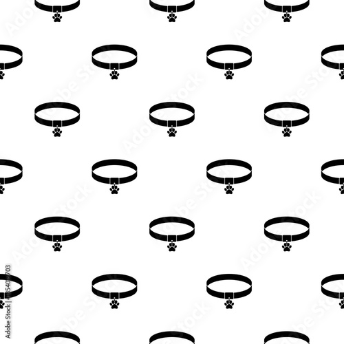 Dog collar seamless pattern isolated on white background