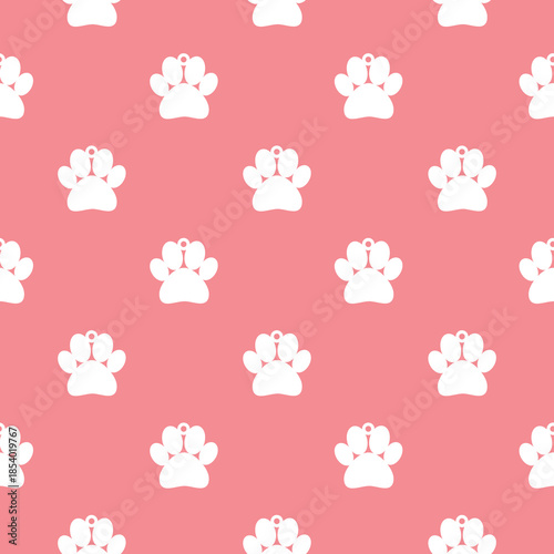 Dog collar with name tag seamless pattern isolated on color background