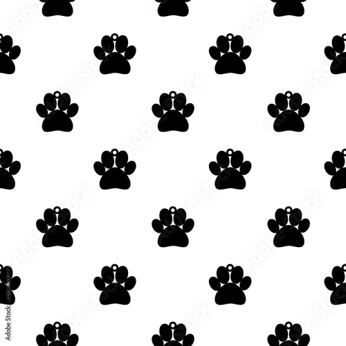 Dog collar with name tag seamless pattern isolated on white background