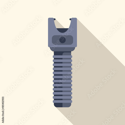 Stun gun weapon for self defense and protection in flat icon design