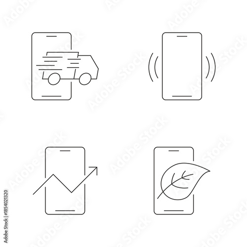 Delivery and Connectivity Line Icon Set 2