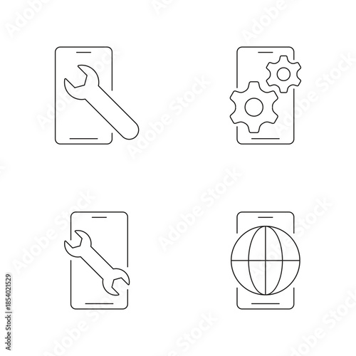 Global Support and Technical Icon Set 8