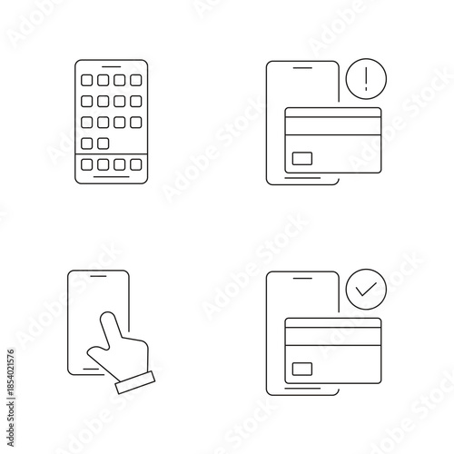 App Grid and Security Line Icon Set 9