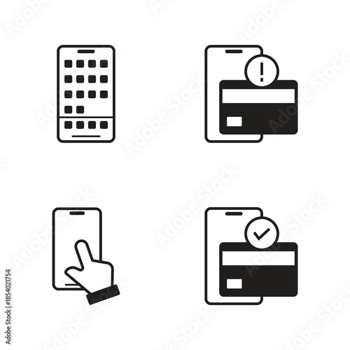 Solid Navigation and Payment Icon Set 15