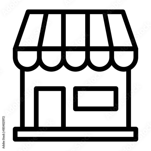 Line style e-commerce icon of storefront representing online shop.