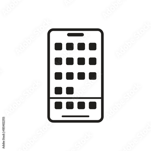 Solid App Grid Menu on Smartphone Display