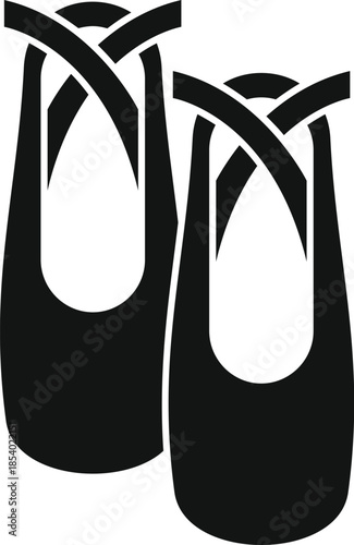 Ballet pointe shoes silhouette representing dance, elegance, and performance