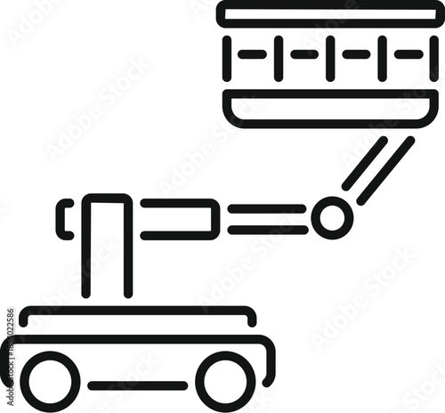 Robotic vehicle lifting a container, symbolizing automated logistics and warehouse operations