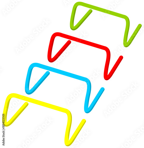 Colorful Training Hurdles Illustration. Editable Color Vector