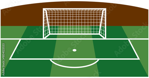 Empty Penalty Field Illustration. Editable Color Vector