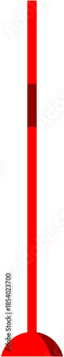 Red Base Stick Illustration. Editable Color Vector