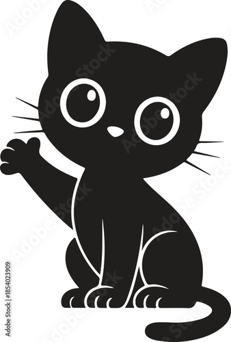 black cat cartoon eps