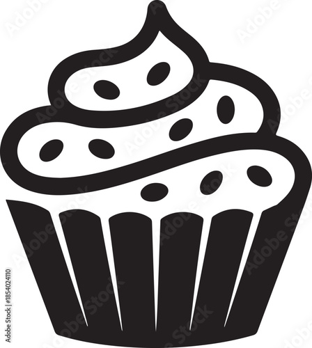 vector illustration of a cupcake