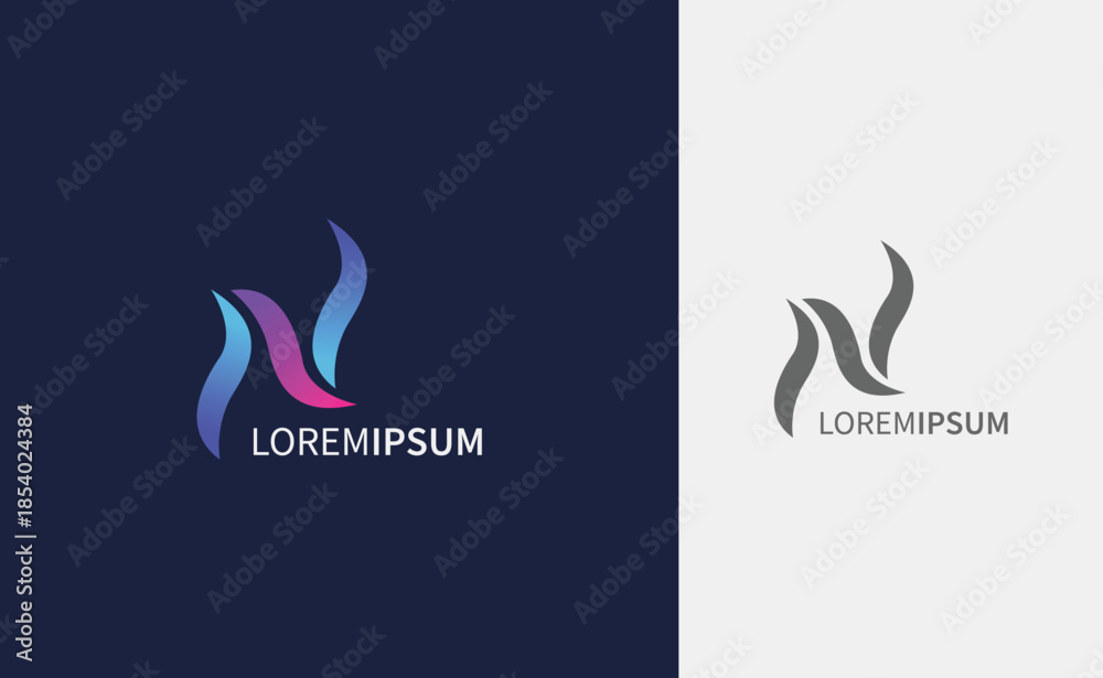 Fototapeta premium Letter N logo gradient simple design. Business, marketing simple elements logo.