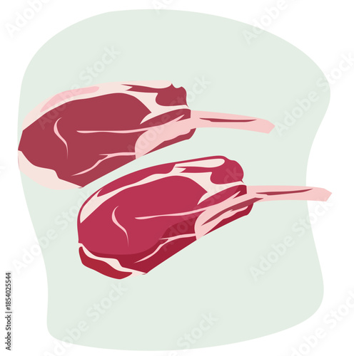 beef ribs. Meat ribs cartoon icon. 