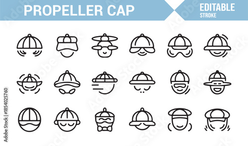 Novelty headwear and propeller cap symbol collection