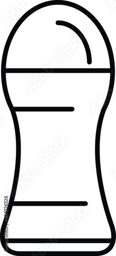 Roll on deodorant bottle representing personal hygiene and antiperspirant cosmetic product outlines