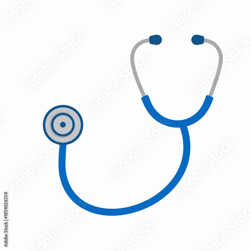 Blue stethoscope on white background