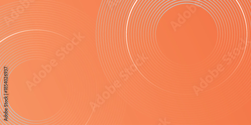 Orange gradient abstract background with glowing circular lines. Circular swirling line pattern for cover, brochure banner, presentation, certificate, and website. Modern graphic design.