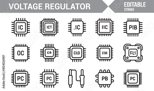 Engineering IC and voltage regulator symbol set
