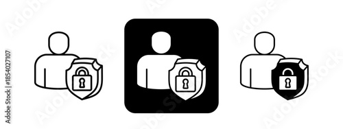 Identity  Solid color and black line drawing vector illustration set