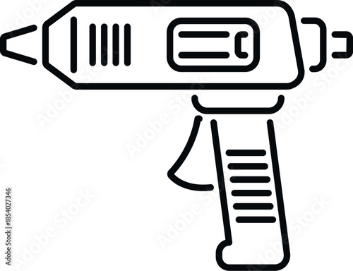 Hot glue gun vector icon symbolizing crafting, diy, repairs, and adhesive application
