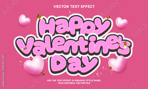 Valentines day editable text font effect