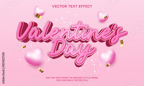 Valentines day vector text effect