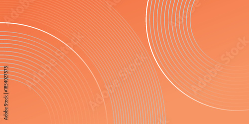 Orange gradient abstract background with glowing circular lines. Circular swirling line pattern for cover, brochure banner, presentation, certificate, and website. Modern graphic design eps. 5