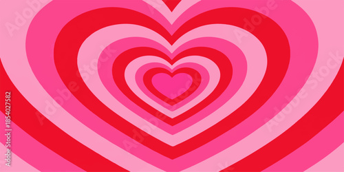 Pink heart shape vector illustration creates a romantic love pattern background for a Valentine's Day celebration card design with artful decoration