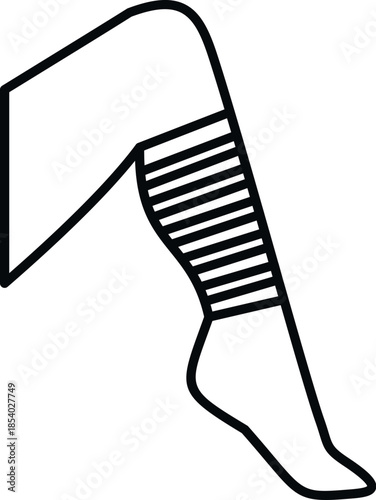 Leg receiving medical first aid with a protective bandage