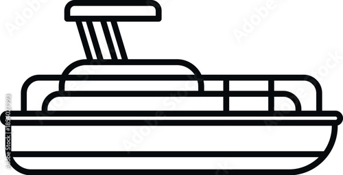 Motorboat icon illustrating water transportation, marine travel, and recreational activities