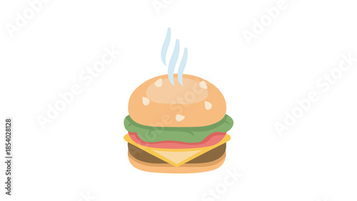Burger emoji illustration. Burger vector emoticon. Burger icon.