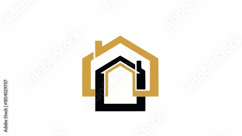 House Icon Design Elements in Black Gold.
