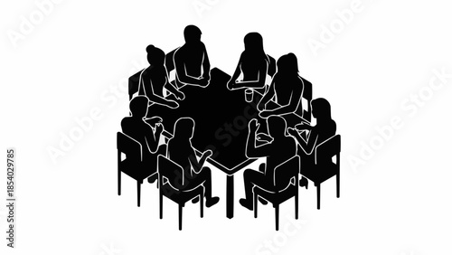 Group of People Sitting Around Table.