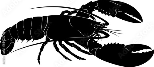 Lobster Silhouette Icon on White Background. Vector - Vector
