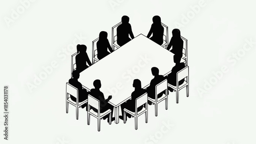 Group of People Sitting Around Table.