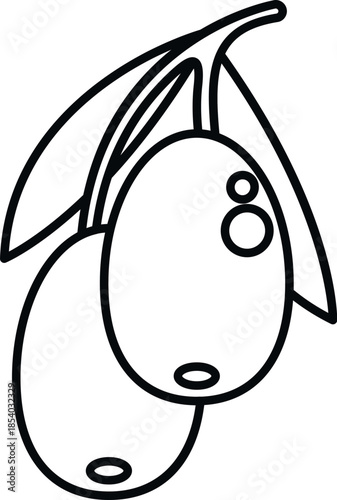 Olive branch with ripe olives, illustrating healthy food and mediterranean diet