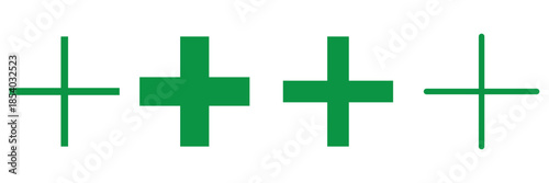 Plus Icon set vector. Add plus sign and symbol