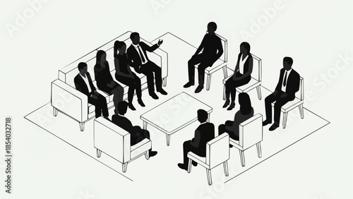 Business People Sitting in a Circle.