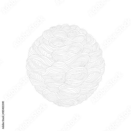 Abstract flowing lines spherical arrangement on a neutral background